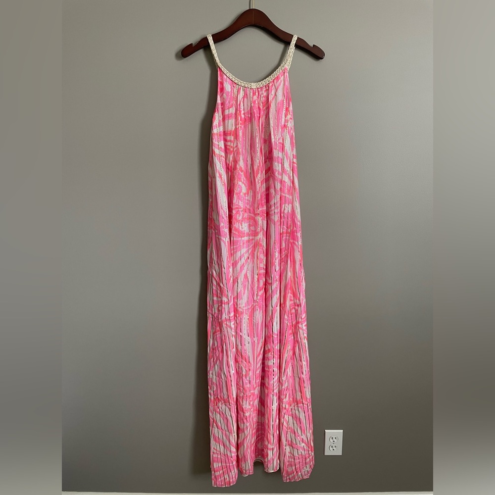 NWT Lilly Pulitzer Sienna Maxi Dress Pink Pout Shimmy Shimmy XS - Picture 3 of 4
